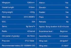 FMS EASY TRAINER 1280 V2 ARTF -Aircraft Model Shop FMSETD