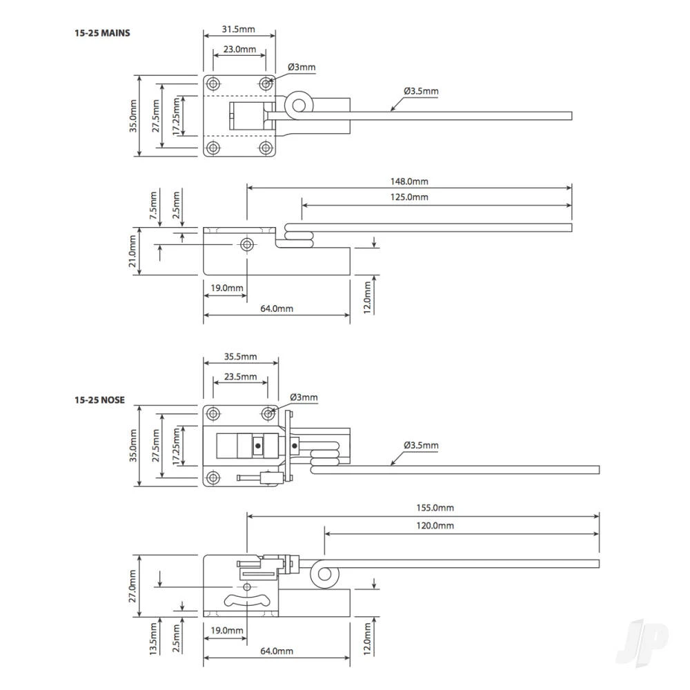 JP. Electric Retracts 15-25 Main Gear 4 JP. Electric Retracts 15-25 Main Gear - Image 2