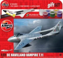 Airfix De Havilland Vampire T.11 Gift Set. Inc Glue, Paints And Brushes.