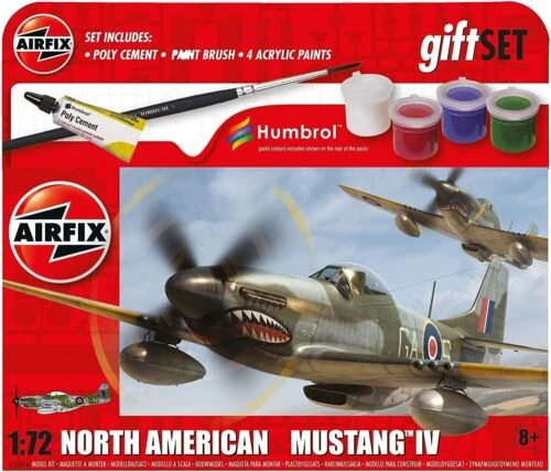 Airfix North American Mustang Mk.IV. Hanging Gift Set. Inc Glue, Paint And Brush
